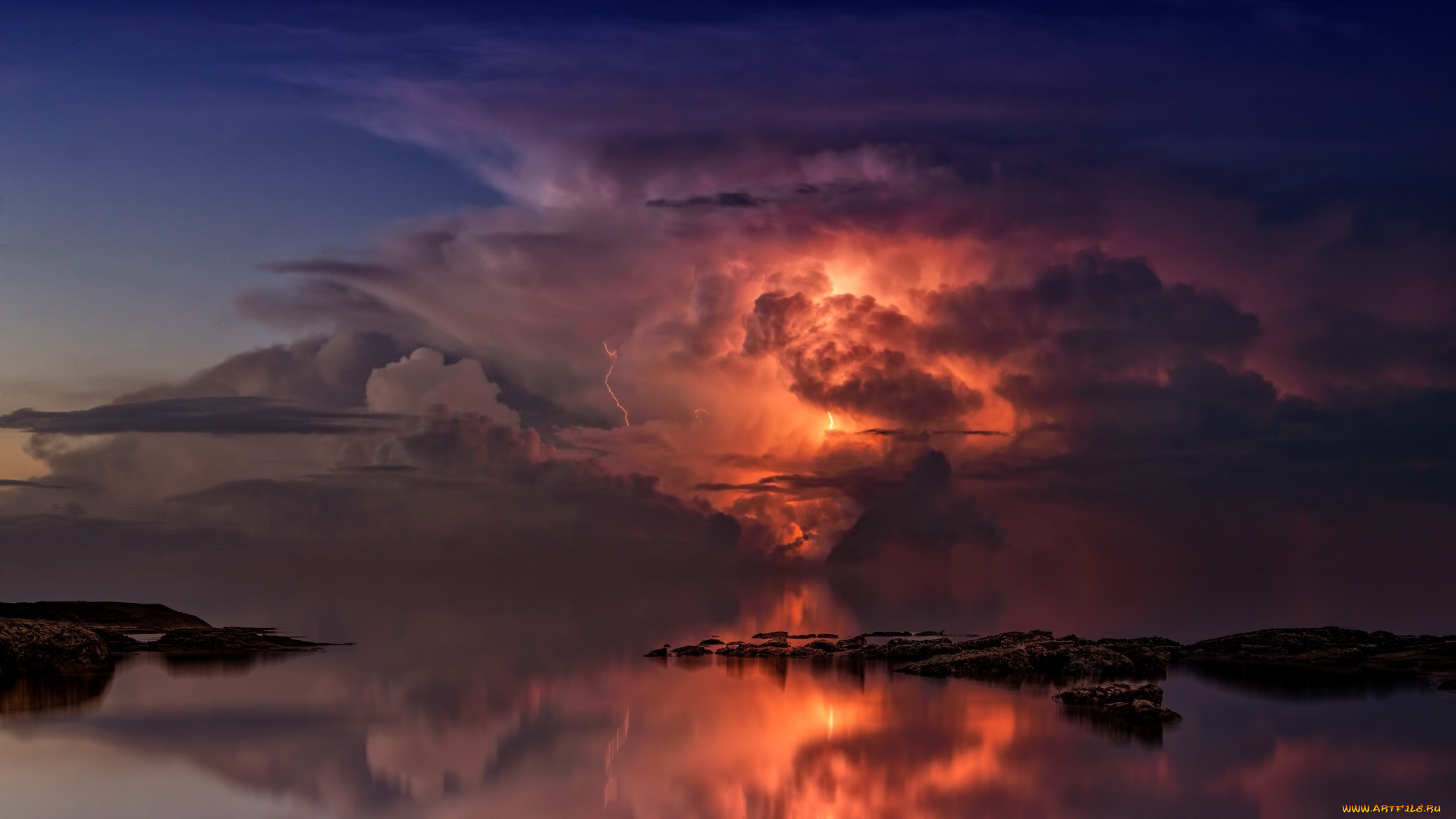 , ,  , wallhaven, , , , , storm, reflection, sky